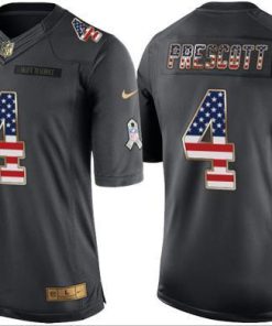 Nike Cowboys #4 Dak Prescott Black Stitched NFL Limited USA Flag Salute To Service Jersey