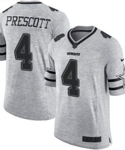Nike Cowboys #4 Dak Prescott Gray Stitched NFL Limited Gridiron Gray II Jersey