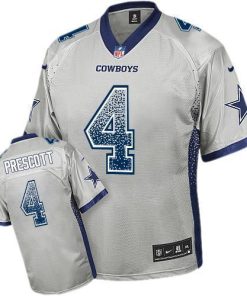 Nike Cowboys #4 Dak Prescott Grey Stitched NFL Elite Drift Fashion Jersey