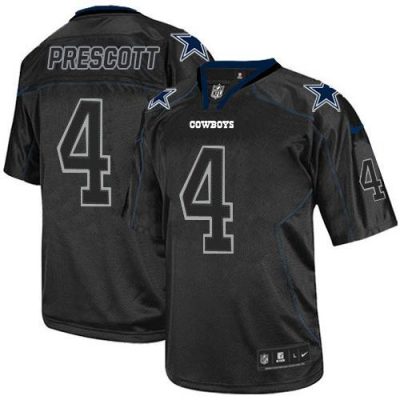 Nike Cowboys #4 Dak Prescott Lights Out Black Stitched NFL Elite Jersey