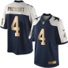 Nike Cowboys #4 Dak Prescott Navy Blue Thanksgiving Stitched NFL Limited Gold Jersey