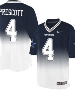 Nike Cowboys #4 Dak Prescott Navy Blue/White Stitched NFL Elite Fadeaway Fashion Jersey