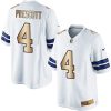 Nike Cowboys #4 Dak Prescott White Stitched NFL Limited Gold Jersey