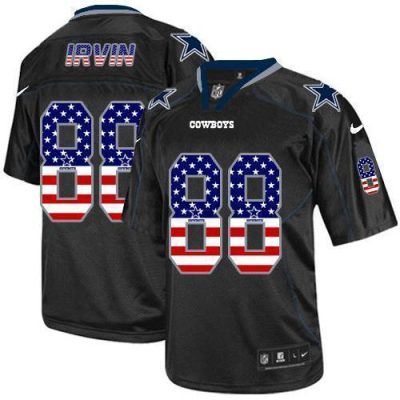 Nike Cowboys #88 Michael Irvin Black Stitched NFL Elite USA Flag Fashion Jersey