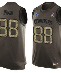 Nike Cowboys #88 Michael Irvin Green Stitched NFL Limited Salute To Service Tank Top Jersey