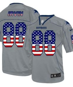 Nike Cowboys #88 Michael Irvin Grey Stitched NFL Elite USA Flag Fashion Jersey