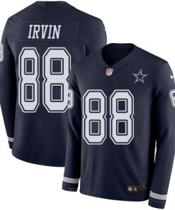 Nike Cowboys #88 Michael Irvin Navy Blue Team Color Stitched NFL Limited Therma Long Sleeve Jersey