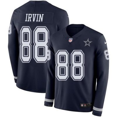 Nike Cowboys #88 Michael Irvin Navy Blue Team Color Stitched NFL Limited Therma Long Sleeve Jersey