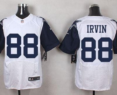 Nike Cowboys #88 Michael Irvin White Stitched NFL Elite Rush Jersey