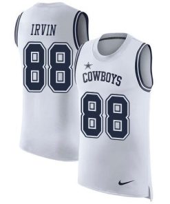 Nike Cowboys #88 Michael Irvin White Stitched NFL Limited Rush Tank Top Jersey