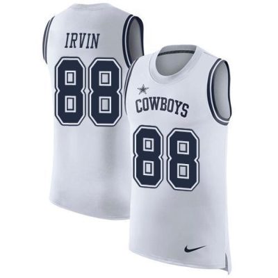 Nike Cowboys #88 Michael Irvin White Stitched NFL Limited Rush Tank Top Jersey
