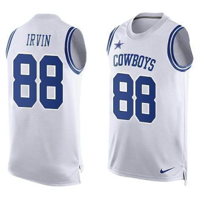 Nike Cowboys #88 Michael Irvin White Stitched NFL Limited Tank Top Jersey