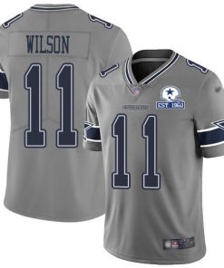 Nike Dallas Cowboys #11 Cedrick Wilson Gray Stitched With Established In 1960 Patch NFL Limited Inverted Legend Jersey