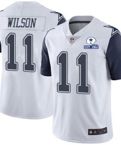 Nike Dallas Cowboys #11 Cedrick Wilson White Stitched With Established In 1960 Patch NFL Limited Rush Jersey