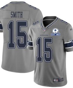 Nike Dallas Cowboys #15 Devin Smith Gray Stitched With Established In 1960 Patch NFL Limited Inverted Legend Jersey