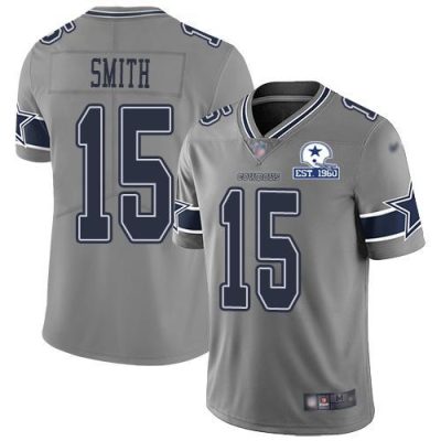 Nike Dallas Cowboys #15 Devin Smith Gray Stitched With Established In 1960 Patch NFL Limited Inverted Legend Jersey