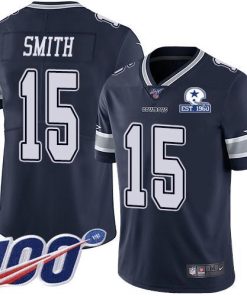 Nike Dallas Cowboys #15 Devin Smith Navy Blue Team Color Stitched With Established In 1960 Patch NFL 100th Season Vapor Untouchable Limited Jersey Me