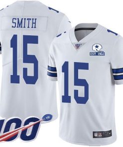 Nike Dallas Cowboys #15 Devin Smith White Stitched With Established In 1960 Patch NFL 100th Season Vapor Untouchable Limited Jersey