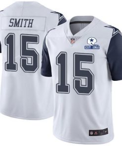 Nike Dallas Cowboys #15 Devin Smith White Stitched With Established In 1960 Patch NFL Limited Rush Jersey