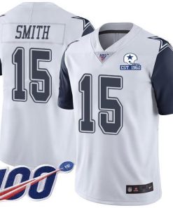 Nike Dallas Cowboys #15 Devin Smith White Stitched With Established In 1960 Patch NFL Limited Rush 100th Season Jersey