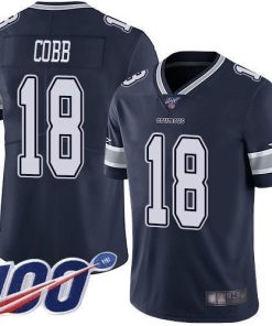 Nike Dallas Cowboys #18 Randall Cobb Navy Blue Team Color Stitched NFL 100th Season Vapor Limited Jersey