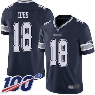 Nike Dallas Cowboys #18 Randall Cobb Navy Blue Team Color Stitched NFL 100th Season Vapor Limited Jersey