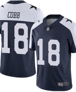 Nike Dallas Cowboys #18 Randall Cobb Navy Blue Thanksgiving Stitched NFL Vapor Untouchable Limited Throwback Jersey