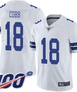 Nike Dallas Cowboys #18 Randall Cobb White Stitched NFL 100th Season Vapor Limited Jersey