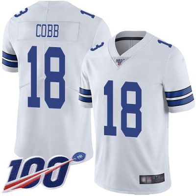 Nike Dallas Cowboys #18 Randall Cobb White Stitched NFL 100th Season Vapor Limited Jersey