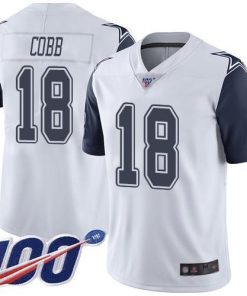 Nike Dallas Cowboys #18 Randall Cobb White Stitched NFL Limited Rush 100th Season Jersey