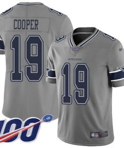 Nike Dallas Cowboys #19 Amari Cooper Gray Stitched NFL Limited Inverted Legend 100th Season Jersey