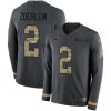 Nike Dallas Cowboys #2 Greg Zuerlein Anthracite Salute to Service Stitched NFL Limited Therma Long Sleeve Jersey