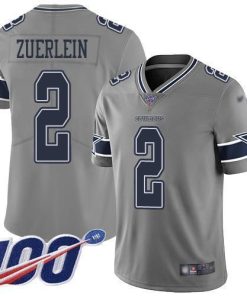 Nike Dallas Cowboys #2 Greg Zuerlein Gray Stitched NFL Limited Inverted Legend 100th Season Jersey