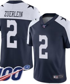 Nike Dallas Cowboys #2 Greg Zuerlein Navy Blue Thanksgiving Stitched NFL 100th Season Vapor Throwback Limited Jersey