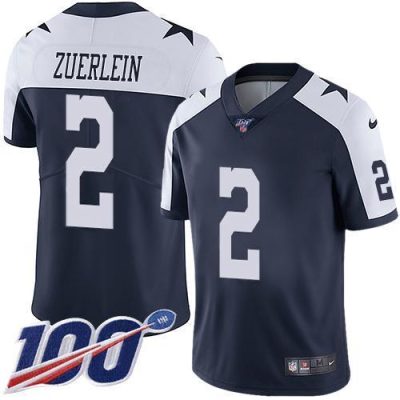Nike Dallas Cowboys #2 Greg Zuerlein Navy Blue Thanksgiving Stitched NFL 100th Season Vapor Throwback Limited Jersey