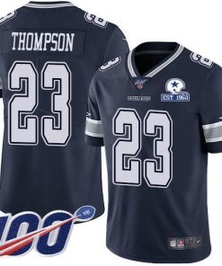 Nike Dallas Cowboys #23 Darian Thompson Navy Blue Team Color Stitched With Established In 1960 Patch NFL 100th Season Vapor Untouchable Limited Jerse