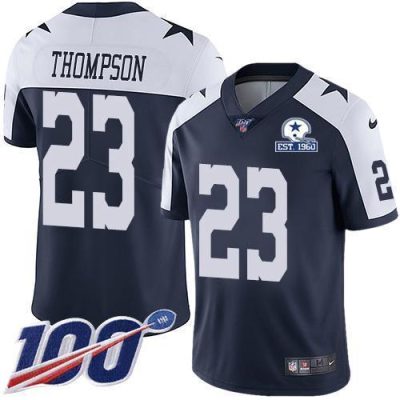 Nike Dallas Cowboys #23 Darian Thompson Navy Blue Thanksgiving Stitched With Established In 1960 Patch NFL 100th Season Vapor Untouchable Limited Thr