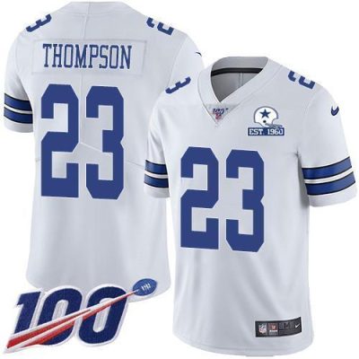 Nike Dallas Cowboys #23 Darian Thompson White Stitched With Established In 1960 Patch NFL 100th Season Vapor Untouchable Limited Jersey