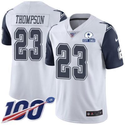 Nike Dallas Cowboys #23 Darian Thompson White Stitched With Established In 1960 Patch NFL Limited Rush 100th Season Jersey
