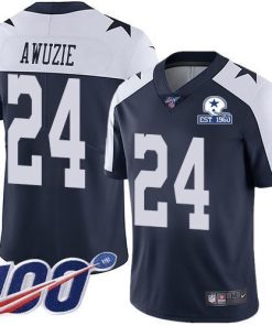 Nike Dallas Cowboys #24 Chidobe Awuzie Navy Blue Thanksgiving Stitched With Established In 1960 Patch NFL 100th Season Vapor Untouchable Limited Thro
