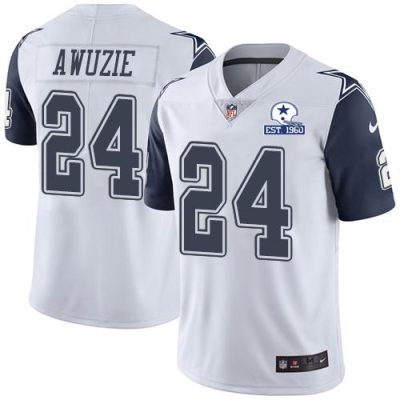 Nike Dallas Cowboys #24 Chidobe Awuzie White Stitched With Established In 1960 Patch NFL Limited Rush Jersey