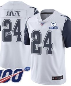 Nike Dallas Cowboys #24 Chidobe Awuzie White Stitched With Established In 1960 Patch NFL Limited Rush 100th Season Jersey