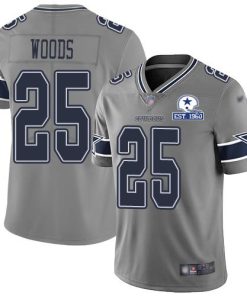 Nike Dallas Cowboys #25 Xavier Woods Gray Stitched With Established In 1960 Patch NFL Limited Inverted Legend Jersey