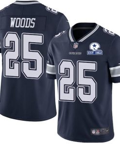Nike Dallas Cowboys #25 Xavier Woods Navy Blue Team Color Stitched With Established In 1960 Patch NFL Vapor Untouchable Limited Jersey