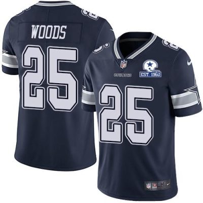 Nike Dallas Cowboys #25 Xavier Woods Navy Blue Team Color Stitched With Established In 1960 Patch NFL Vapor Untouchable Limited Jersey