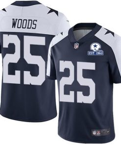 Nike Dallas Cowboys #25 Xavier Woods Navy Blue Thanksgiving Stitched With Established In 1960 Patch NFL Vapor Untouchable Limited Throwback Jersey Me