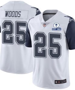 Nike Dallas Cowboys #25 Xavier Woods White Stitched With Established In 1960 Patch NFL Limited Rush Jersey