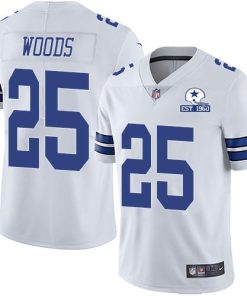 Nike Dallas Cowboys #25 Xavier Woods White Stitched With Established In 1960 Patch NFL Vapor Untouchable Limited Jersey