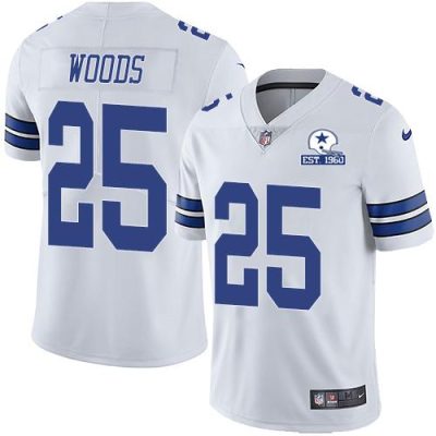 Nike Dallas Cowboys #25 Xavier Woods White Stitched With Established In 1960 Patch NFL Vapor Untouchable Limited Jersey