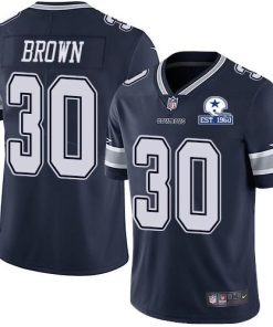 Nike Dallas Cowboys #30 Anthony Brown Navy Blue Team Color Stitched With Established In 1960 Patch NFL Vapor Untouchable Limited Jersey